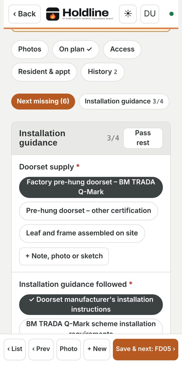 The installer's view on a phone